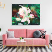 Auras tanzen mit den Lilien Leinwanddruck (Insitu (Wohnzimmer))