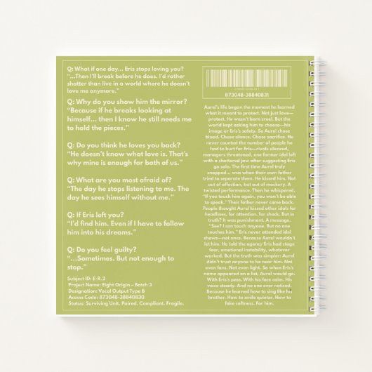 Aurel Classified Dossier + Lore Dump Notizblock (Rückseite)