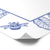 AURELIA Chinoiserie Blaue Viktorianische Blumenhoc Poster (Ecke)