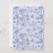 AURELIA Chinoiserie Etwas Blaues Brautparty Einladung (Rückseite)