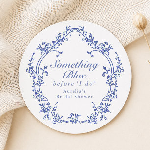 AURELIA Chinoiserie Etwas Blaues Brautparty Runder Pappuntersetzer