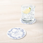 AURELIA Chinoiserie Etwas Blaues Brautparty Runder Pappuntersetzer (Vor Ort)