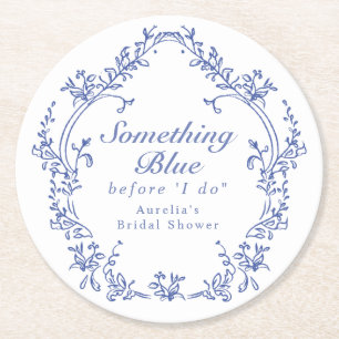 AURELIA Chinoiserie Something Blue Brautparty Runder Pappuntersetzer