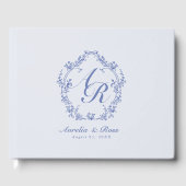 AURELIA Chinoiserie Viktorianisches Blumenmonogram Gästebuch (Vorderseite)