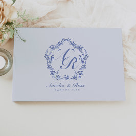 AURELIA Chinoiserie Viktorianisches Blumenmonogram Gästebuch