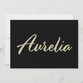 Aurelia white gold Handwriting Karte (Vorderseite)