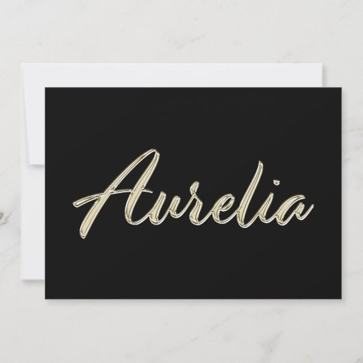 Aurelia white gold Handwriting Karte (Vorderseite)