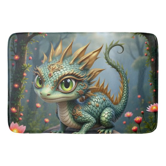Auren – Kleiner Smaragd-Walddrache Badematte (Vorderseite)