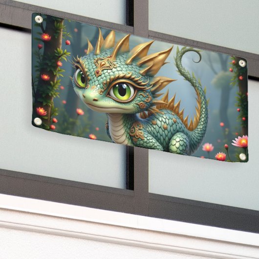 Auren – Kleiner Smaragd-Walddrache Banner (Äußeres Gebäude)