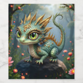 Auren – Kleiner Smaragd-Walddrache Weinetikett (Einzelnes Label)