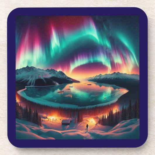 Aureola Borealis in Alaska Getränkeuntersetzer (Vorderseite)