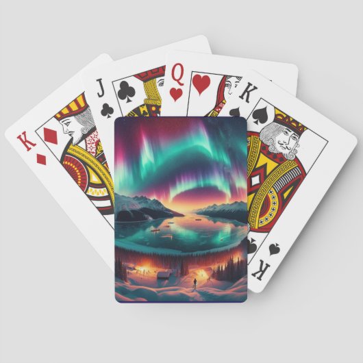 Aureola Borealis in Alaska Spielkarten (Rückseite)