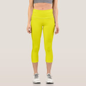 Aureolin (Vollfarbe) Capri Leggings (Vorderseite)