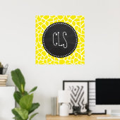 Aureolin Yellow Giraffe; Chalkboard-Look Poster (Heimbüro)