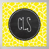Aureolin Yellow Giraffe; Chalkboard-Look Poster (Vorne)