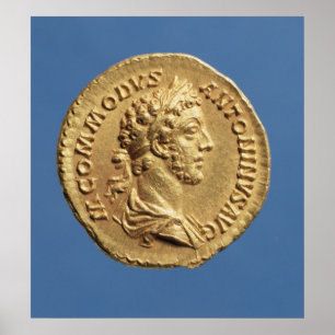 Aureus-Büste des Commodus Poster