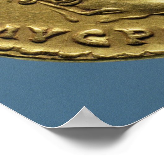 Aureus Nero mit einem Lorbeerkranz Poster (Ecke)