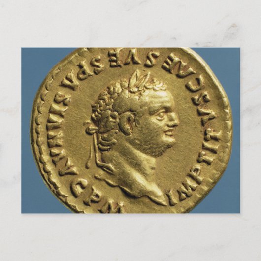 Aureus Nero mit einem Lorbeerkranz Postkarte (Vorderseite)