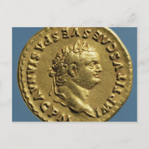Aureus Nero mit einem Lorbeerkranz Postkarte