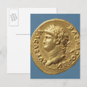 Aureus Nero mit einem Lorbeerkranz Postkarte (Vorne/Hinten)