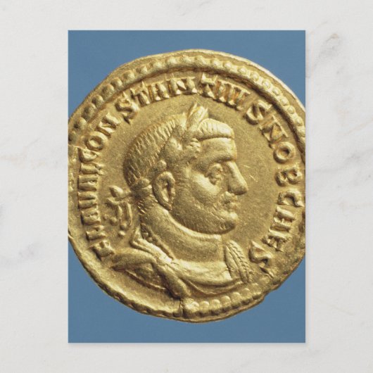 Aureus von Constantius I Caesar Augustus Postkarte (Vorderseite)