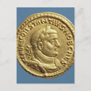 Aureus von Constantius I Caesar Augustus Postkarte