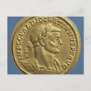 Aureus von Diokletian cuirassed Postkarte