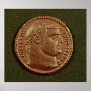 Aureus von Diokletian mit einem Lorbeerkranz Poster