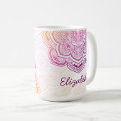 Auri Mandala 475ml personalisierter Becher Kaffeetasse (VorderseiteRechts)