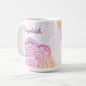 Auri Mandala 475ml personalisierter Becher Kaffeetasse (Vorderseite Links)
