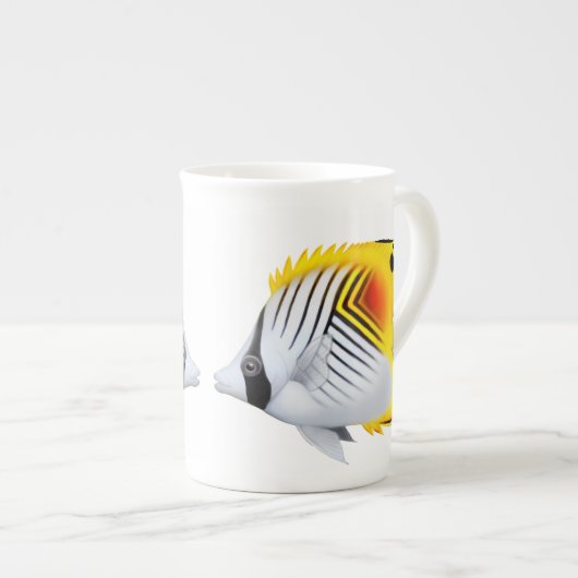 AurigaThreadfinbutterflyfish-Knochen-China-Tasse Porzellantasse (Vorderseite Rechts)