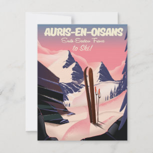 AURIS-EN-OISANS Frankreich Ski-Plakat