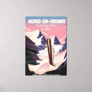 AURIS-EN-OISANS Frankreich Ski-Plakat Leinwanddruck