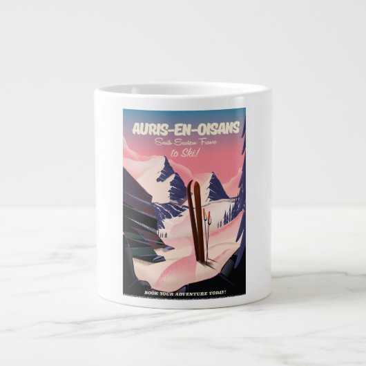 AURIS-EN-OISANS Frankreich Skiposter Jumbo-Tasse (Vorderseite)
