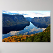 Aurlandsfjord Flam Norwegischer Fjord Norwegen Poster (Vorne)