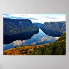 Aurlandsfjord Flam Norwegischer Fjord Norwegen Poster
