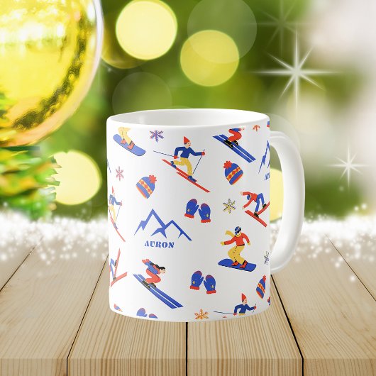 Auron Mercantour France Skispartmuster Kaffeetasse