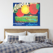Aurora Apple Label (blau) - Dayton, WA Leinwanddruck (Insitu (Schlafzimmer))