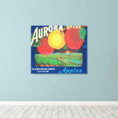 Aurora Apple Label (blau) - Dayton, WA Leinwanddruck (Insitu (Holzboden))