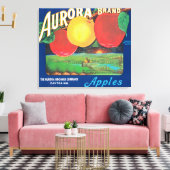 Aurora Apple Label (blau) - Dayton, WA Leinwanddruck (Insitu (Wohnzimmer))