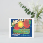 Aurora Apple Label (blau) - Dayton, WA Postkarte (Stehend Vorderseite)