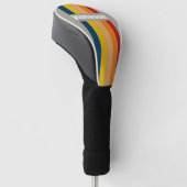 Aurora-Arcade-Pin gestreift mit Namen Golf Headcover (angewinkelt)