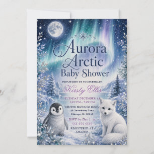 Aurora-Arktis-Baby-Party Einladung