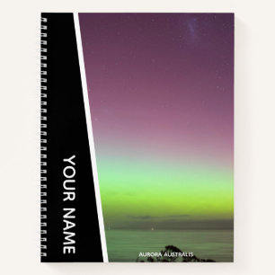 Aurora Australis Southern Lights Australien Schwar Notizblock