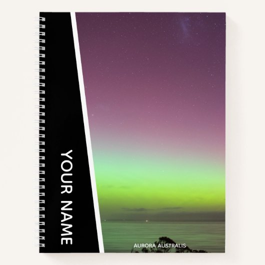 Aurora Australis Southern Lights Australien Schwar Notizblock (Vorderseite)