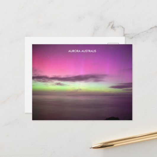 Aurora Australis - Südliche Lichter Australien Postkarte (Vorderseite/Rückseite Beispiel)