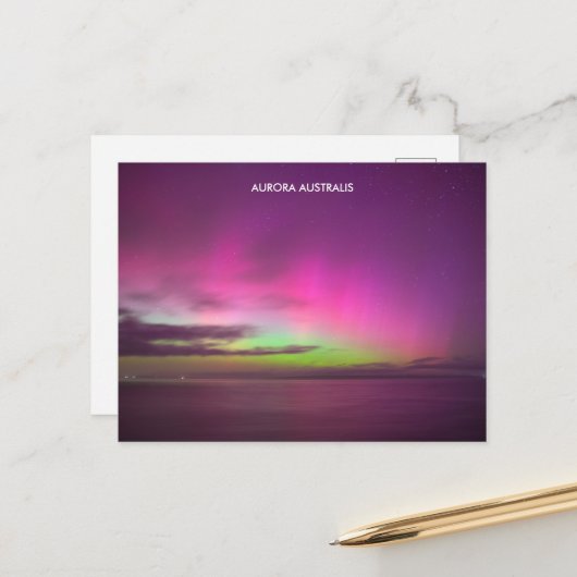 Aurora Australis - Südliche Lichter Australien Postkarte (Vorderseite/Rückseite Beispiel)