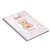 Aurora | Benutzerdefiniertes rosa Teddy-Bär-Kinder Notizblock (Rechte Seite)