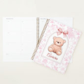 Aurora | Benutzerdefiniertes rosa Teddy-Bär-Kinder Planer (Anzeige)