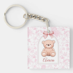 Aurora Benutzerdefiniertes rosa Teddy-Bär-Kinder Schlüsselanhänger